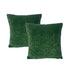 Cloud Linen Minerva Cotton Velvet Embroidered Cushions Emerald 50 x 50 Cms Twin Pack